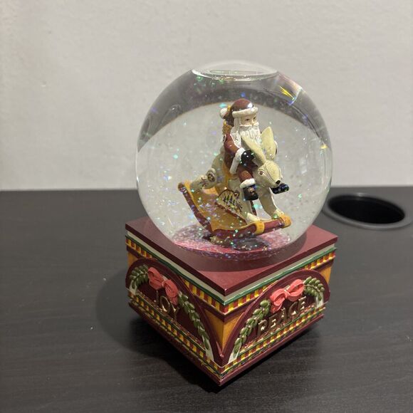 Demadco Christmas Waterglobe Santa On Bunny Rocking Kathy Killip 2001 *Works - Picture 1 of 9
